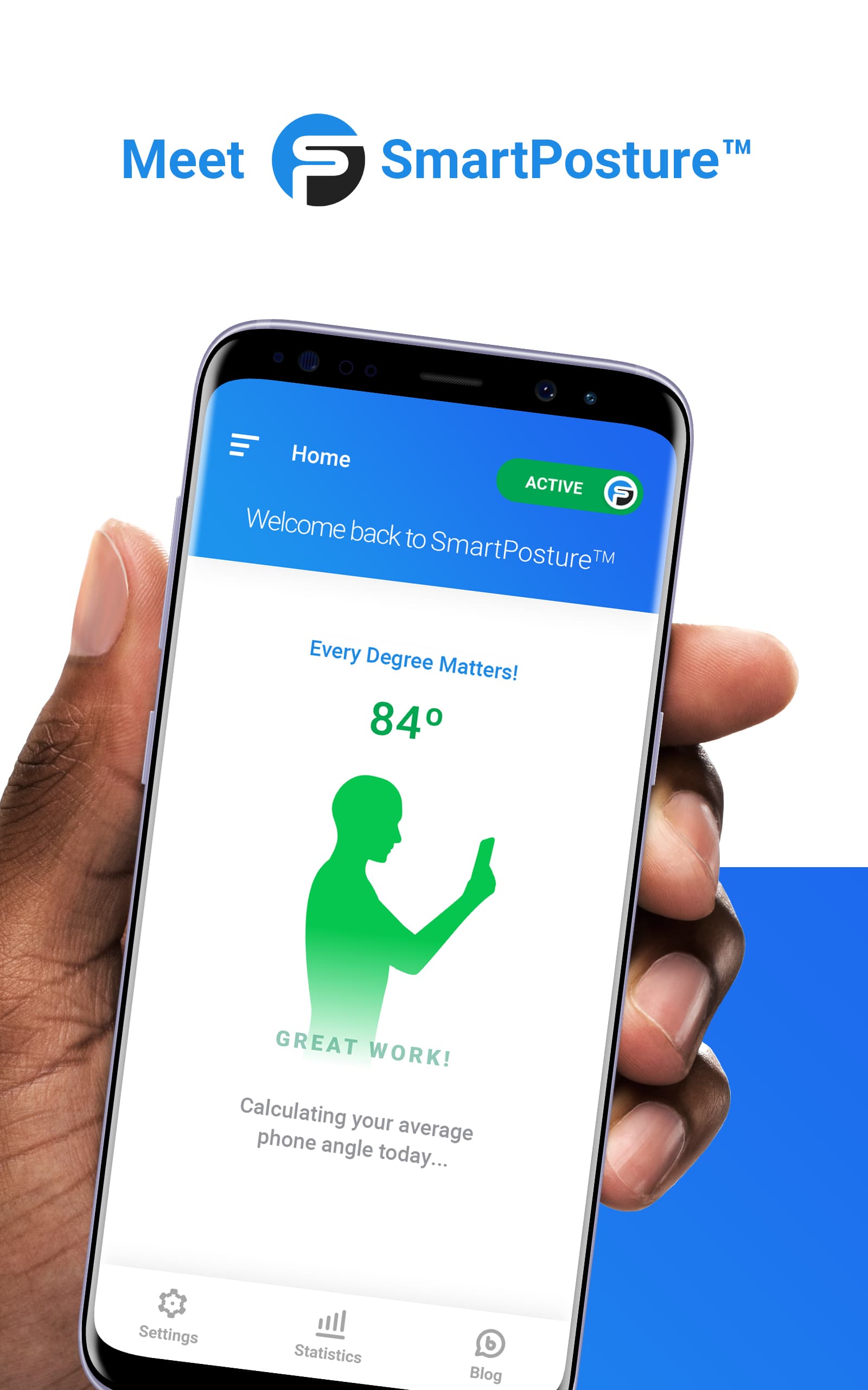 Live posture score — real-time phone angle monitoring