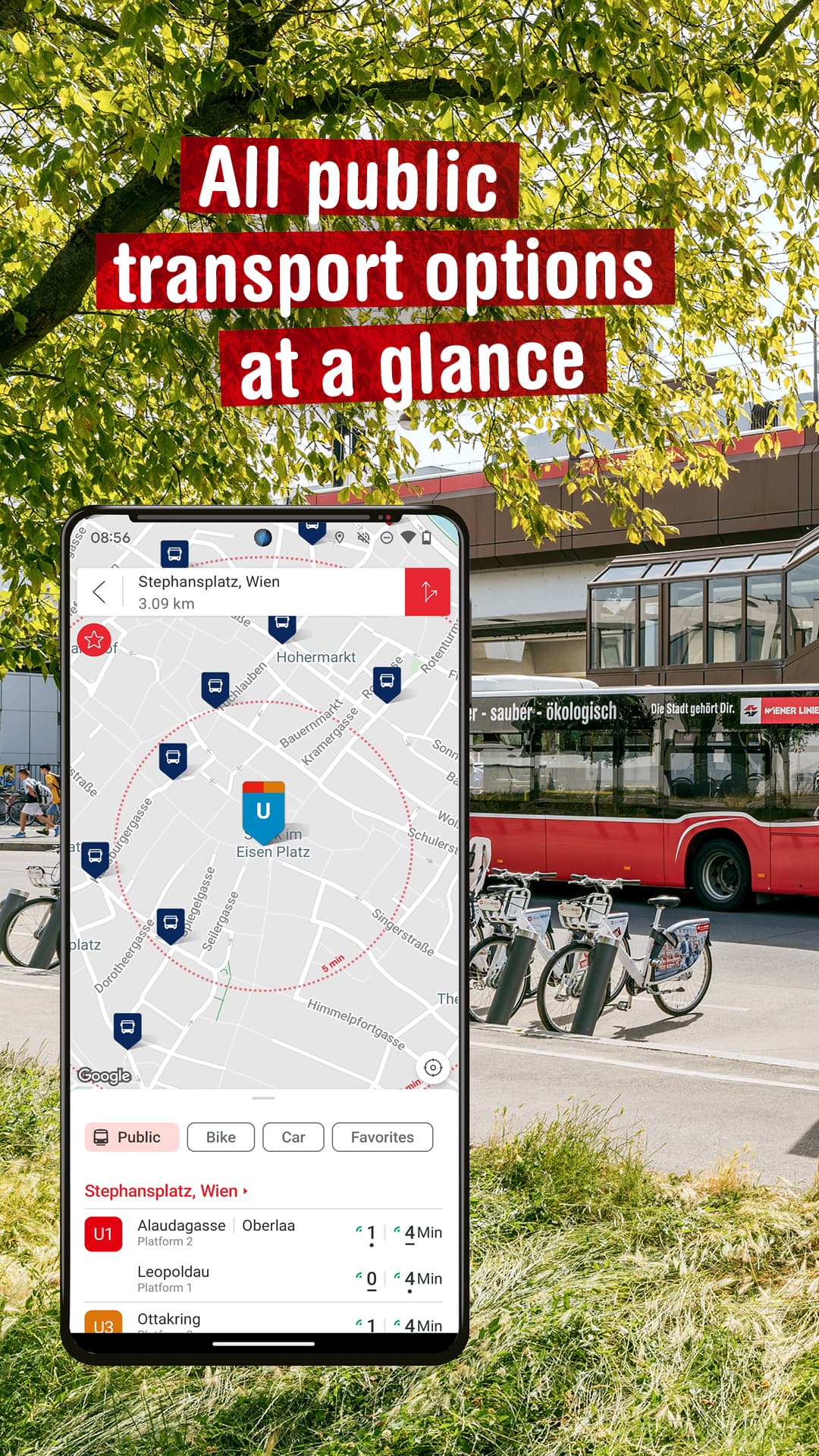 All public transport options at a glance